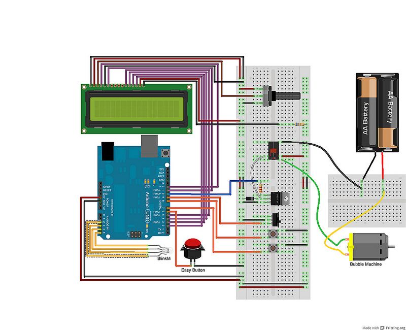 Schematic Bubble Alarm Clock Makes Waking Up Fun using Arduino