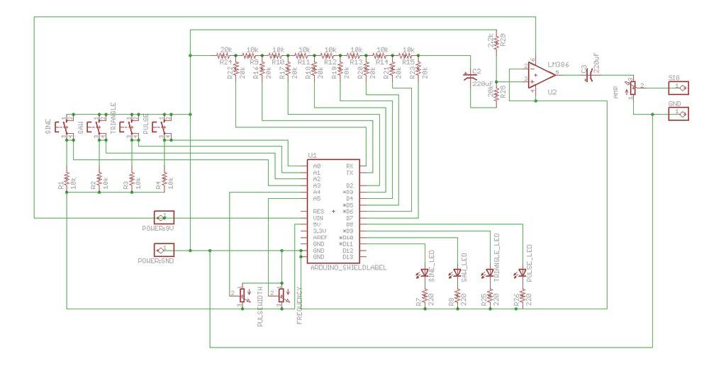 Schematic Waveform Generator using an Arduino