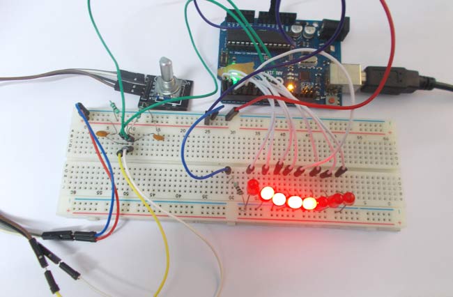 Arduino Based LED Chaser using Rotary Encoder