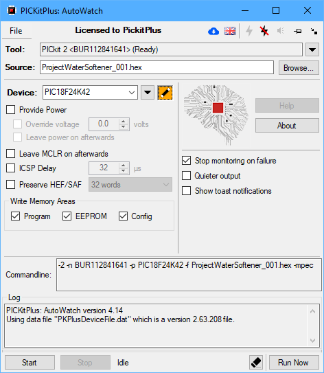 Pickitautowatch a New Application for Both the Pickit2 and Pickit3 Programmers