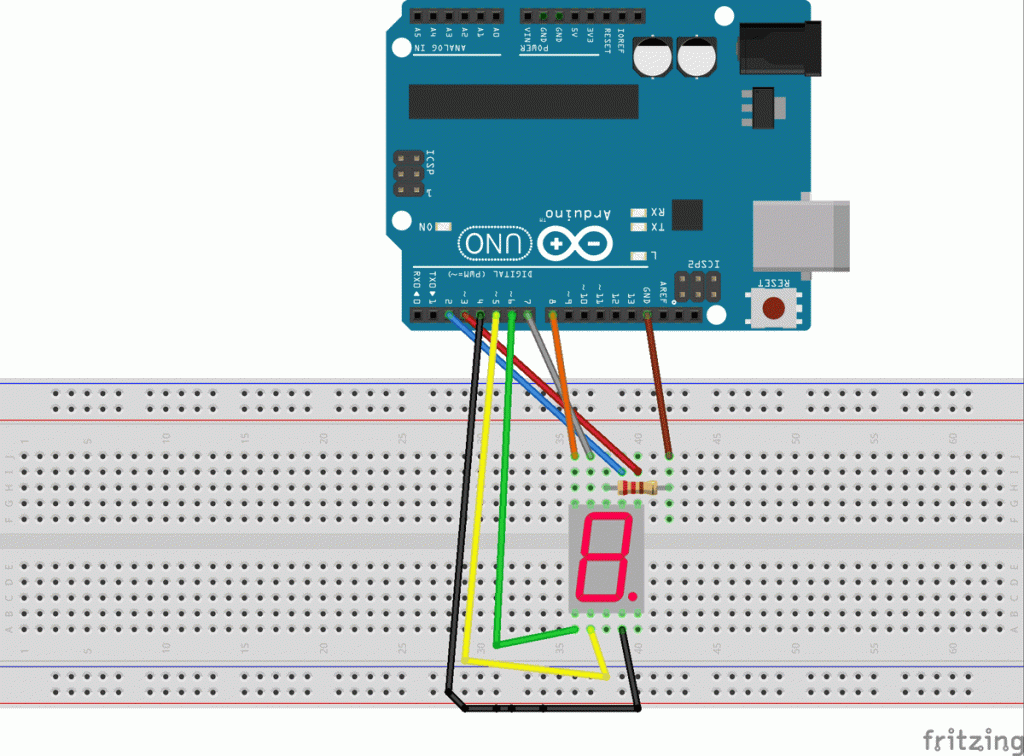Circuit Diagram 7 Segment Display Interfacing with Arduino