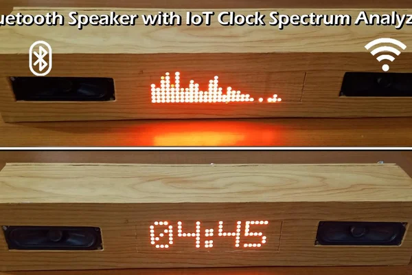 Bluetooth Speaker Wifi IoT Clock With Spectrum Analyzer