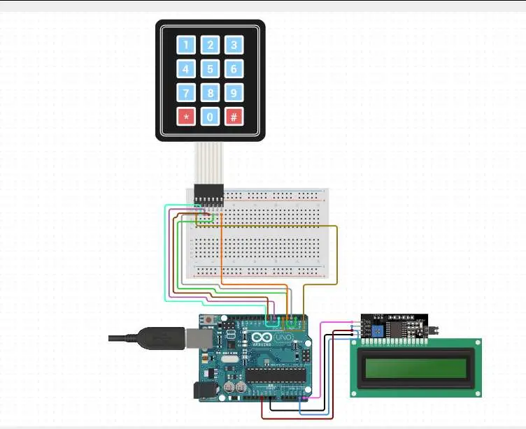 Schematic Digital Clock using Arduino UNO Without RTC module