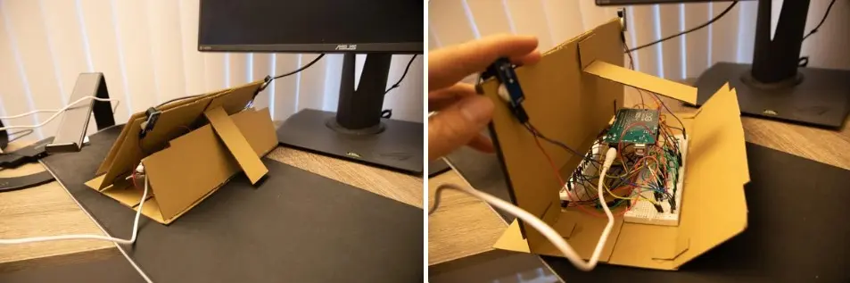 Using cardboard making an enclosure for the project