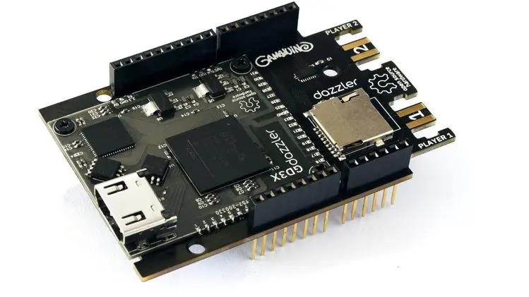 Gameduino 3x Dazzler is an Arduino Shield With a Gpu, Fpga and an Hdmi Port Onboard