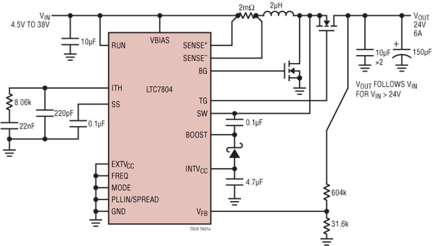 Ltc7804 40 V 3 Mhz Boost Controller With Spectrum Frequency